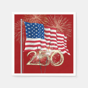 America's 250th Birthday With Sparklers Napkins