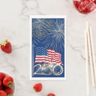 America's 250th Birthday With Sparklers Paper Guest Towels