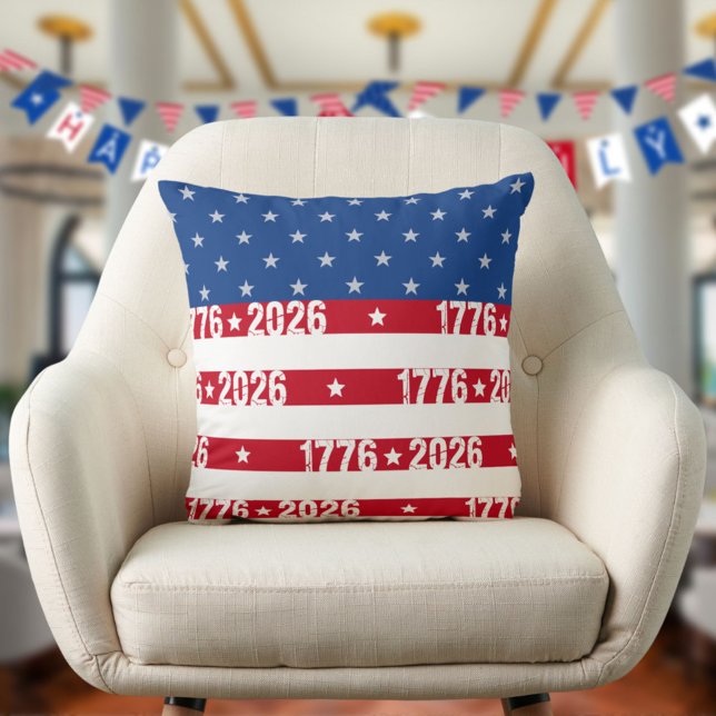 America's 250th Stars And Stripes1776-2026 Throw Pillow (Creator Uploaded)