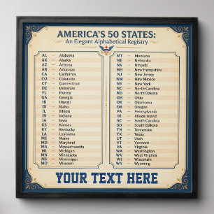 ⭐ America's 50 US States (Vintage Gift) Wall Decor Peel And Stick Photo Tile