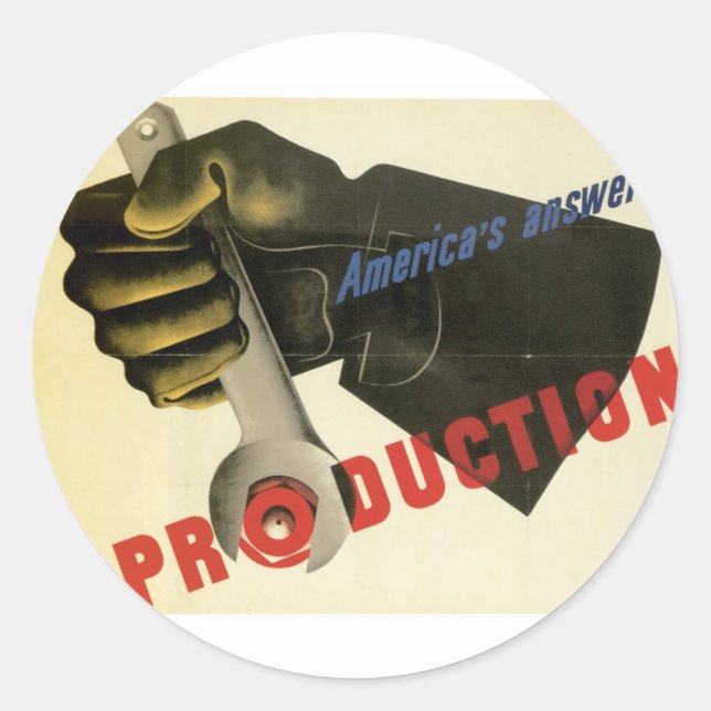 America's Answer! Production Classic Round Sticker (Front)