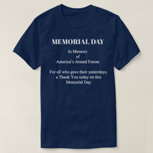 Americas Armed Forces Memorial Day T_Shirt