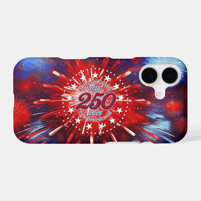 America's Birthday Semiquin Graphic Firework Burst Case-Mate iPhone Case (Back (Horizontal))