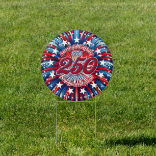 America's Birthday Semiquin RWB Graphic Fireworks Sign