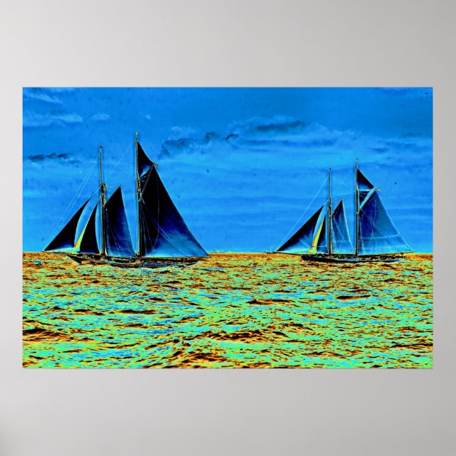 America's Cup Contenders 'Idler' and 'Hildegarde'  Poster (Front)