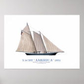 americas cup yacht 'america 1851', tony fernandes poster | Zazzle