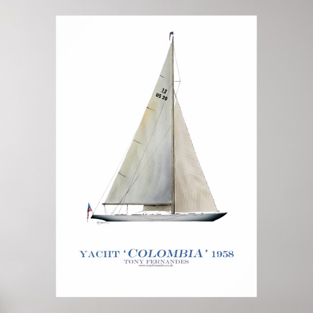 americas cup yacht 'colombia', tony fernandes poster (Front)
