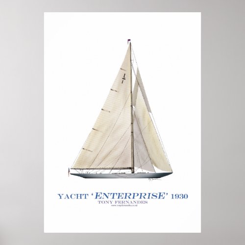 americas cup yacht enterprise 1930 tony fernandes poster