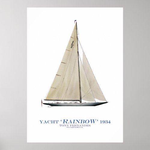 americas cup yacht rainbow tony fernandes poster