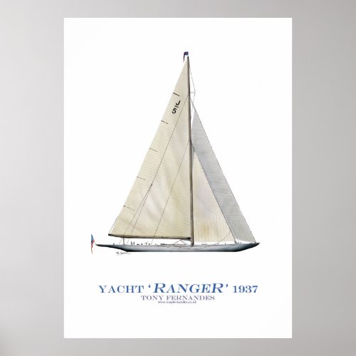 americas cup yacht ranger tony fernandes poster