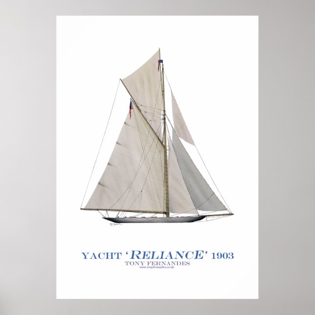 americas cup yacht 'reliance', tony fernandes poster (Front)