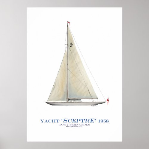 americas cup yacht sceptre tony fernandes poster