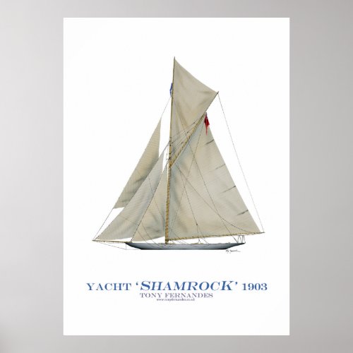 americas cup yacht shamrock tony fernandes poster