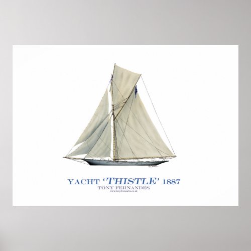 americas cup yacht thistle tony fernandes poster