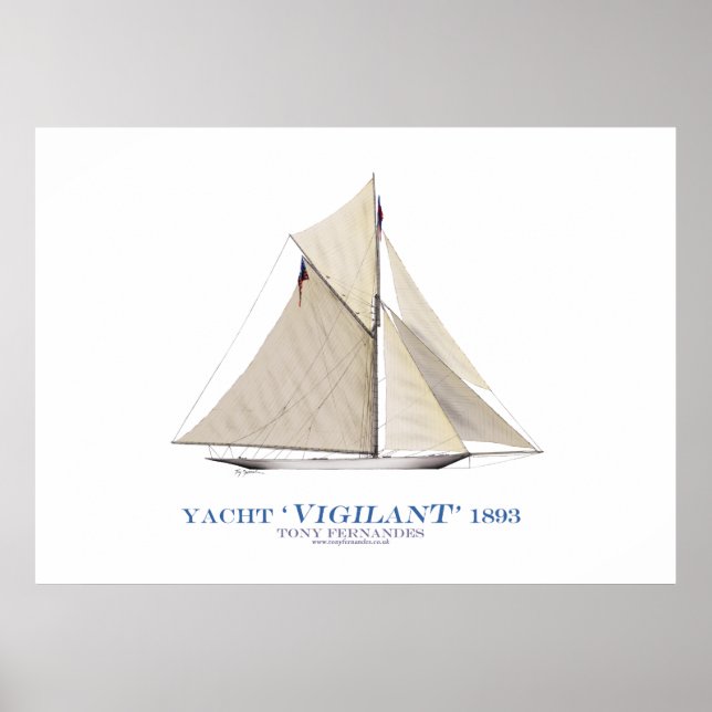 americas cup yacht 'vigilant', tony fernandes poster (Front)