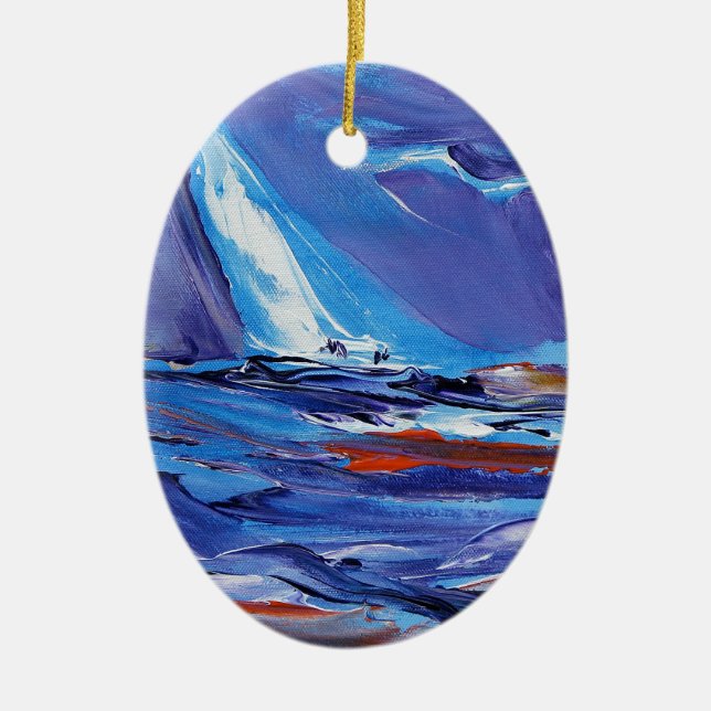 America's Cup Yachting Ceramic Ornament (Front)