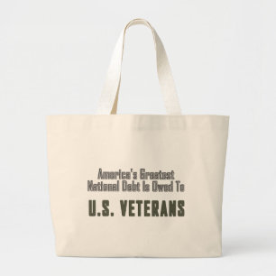 America's Debt to Veterans Large Tote Bag