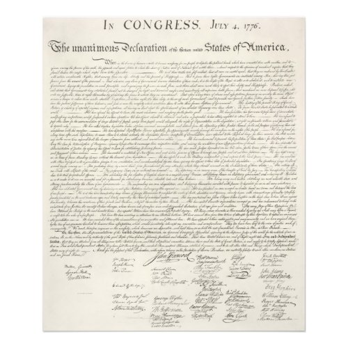 Americas Declaration Of Independence Photo Print
