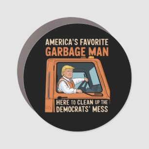 America's Favorite Garbage Man Trump 45 47 USA Car Magnet