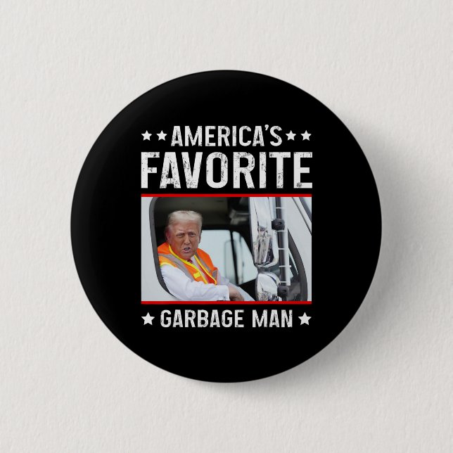 America's Favorite Garge Man Funny Trump Garge Tru Button (Front)