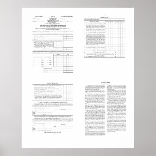 America's First Income Tax Form 1040 from 1913  Poster