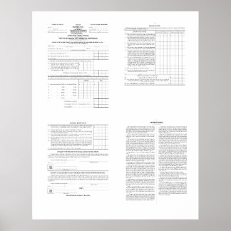 America's First Income Tax Form 1040 from 1913 Poster