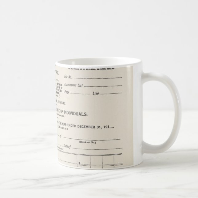 America's First Income Tax Form Coffee Mug (Right)