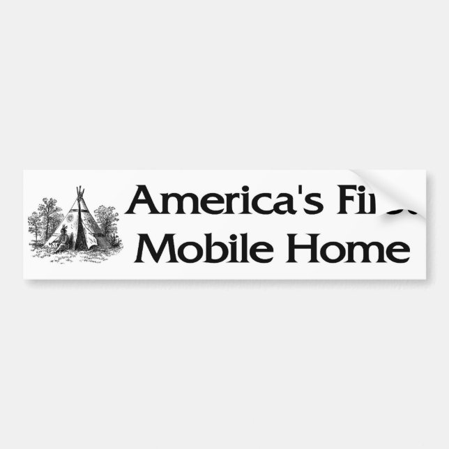 America's First Mobile Home Bumper Sticker (Front)