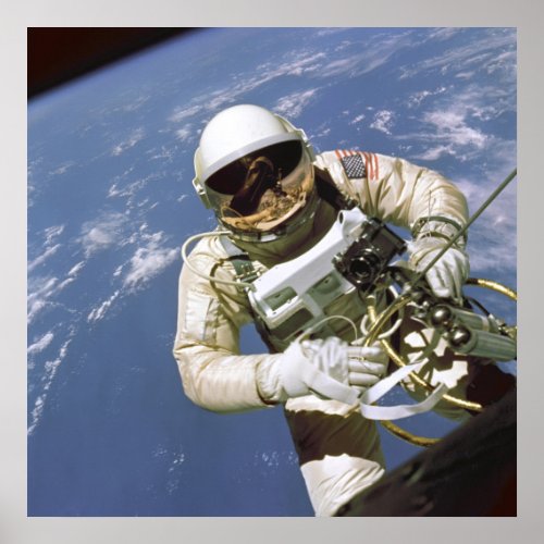 Americas First Space Walk 24x24 poster