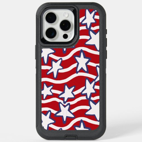 Americas Flowing Stars and Stripes iPhone 15 Pro Max Case