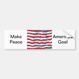 America's Goal Peace Sign Flag Bumper Sticker