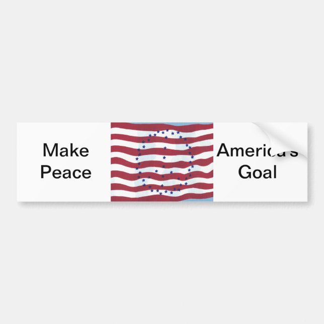 America's Goal Peace Sign Flag Bumper Sticker (Front)