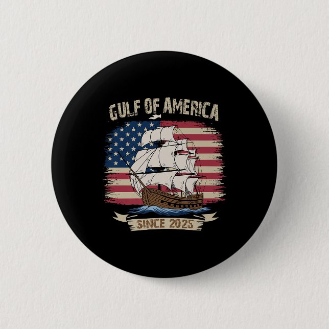 Americas Gulf Mexico Presdent Trump Est 2025 Ameri Button (Front)