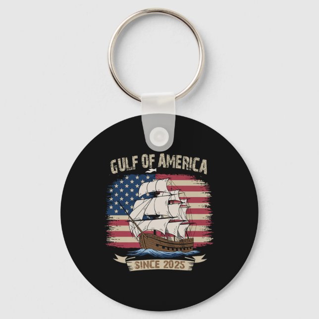Americas Gulf Mexico Presdent Trump Est 2025 Ameri Keychain (Front)