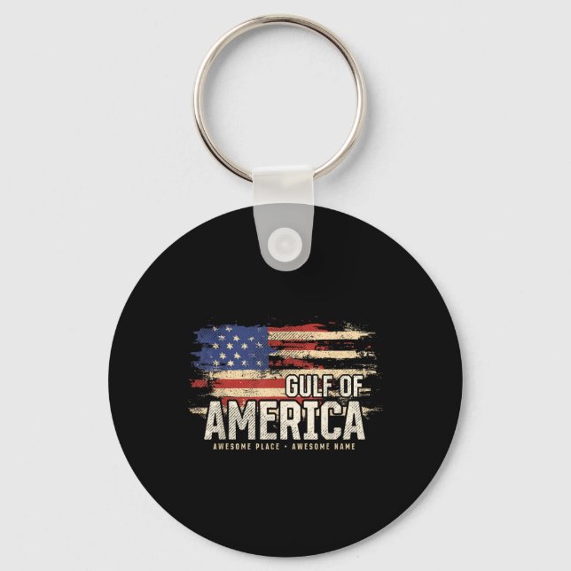 Americas Gulf Of Usa Grunge Patriotic  Keychain (Front)