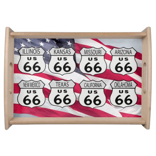 Americas Highway Route 66 States Serving Tray
