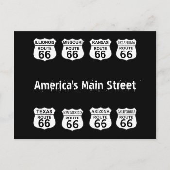 America's Main Street Route 66 Postcard by ImpressImages at Zazzle