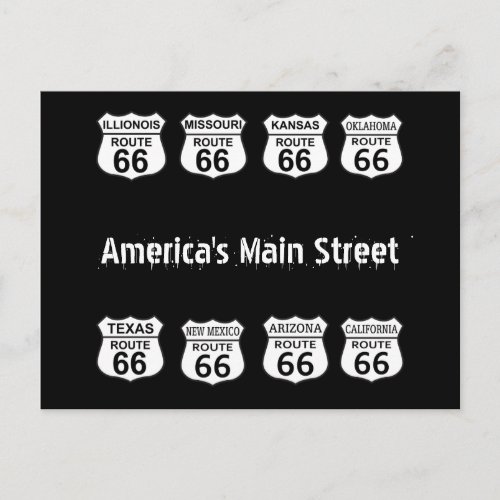 Americas Main Street Route 66 Postcard