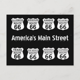 America's Main Street Route 66 Postcard