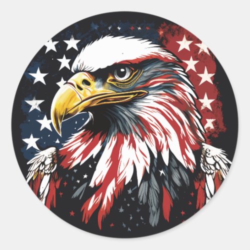 Americas Majestic Eagle Classic Round Sticker