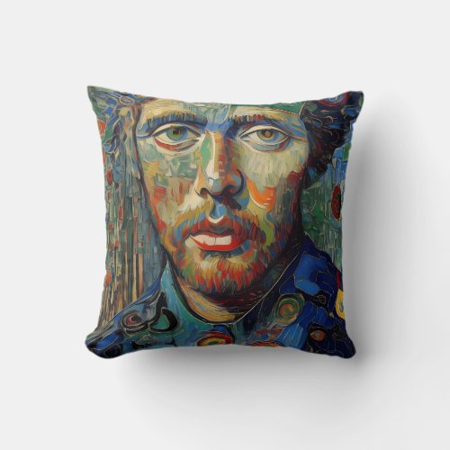 Americas Man Portrait Painting Throw Pillow