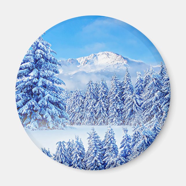 America's Mountain Pikes Peak Keychain Button Magnet (Front)