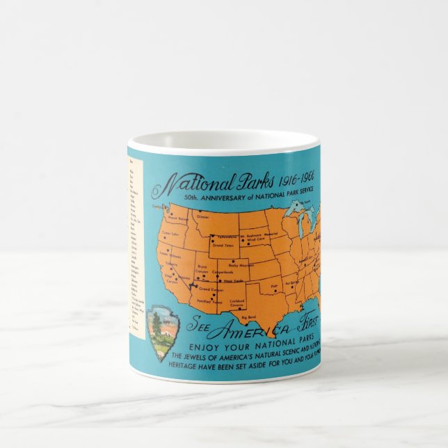 America's National Parks Map Coffee Mug (Center)