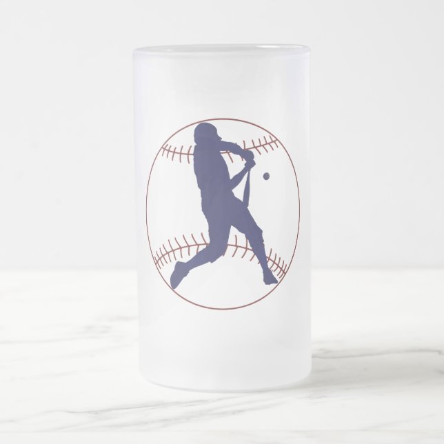 America's Pastime Frosted Glass Beer Mug (Center)