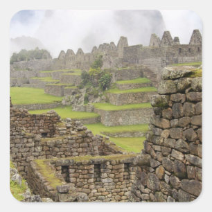 Americas, Peru, Machu PIcchu. The ancient Square Sticker
