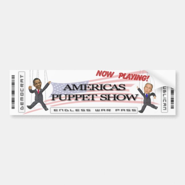 Americas Puppet Show Bumper Sticker (Front)