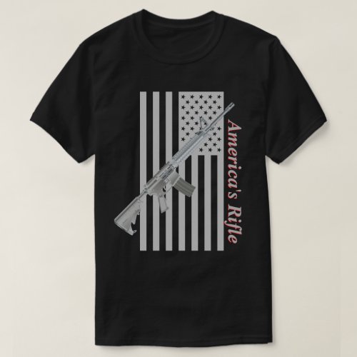 Americas Rifle USA Flag Favorite Rifle Dark Color T_Shirt