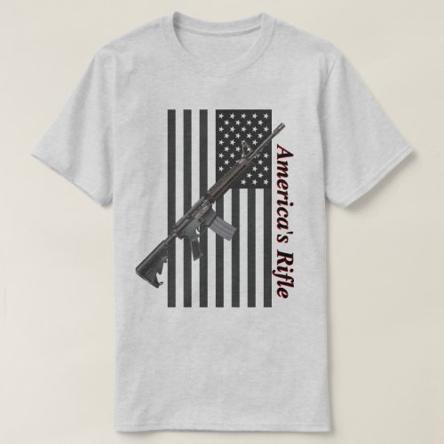 Americas Rifle USA Flag Favorite Rifle Light Color T_Shirt