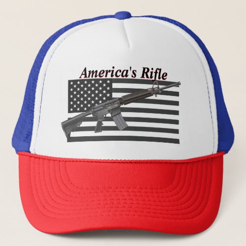 Americas Rifle USA Flag Favorite Rifle MSR AR15 Trucker Hat