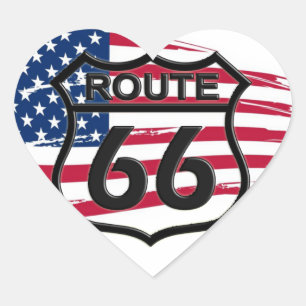America's Route 66 Heart Sticker